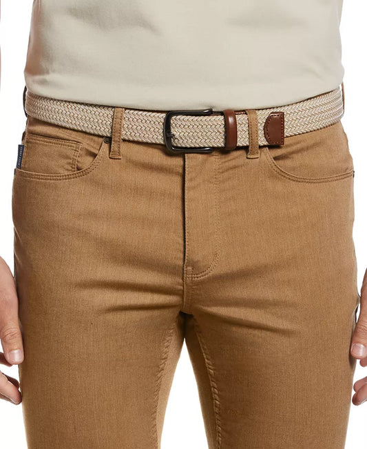 Men'S Webbed Leather-Trim Belt